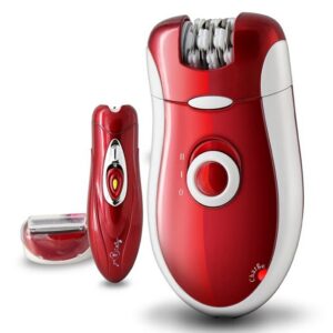 Kemei KM-3068 3-in-1 Rechargeable Epilator for Women – Electric Hair Removal, Shaver & Trimmer Set with Multiple Heads | Smooth Skin Tool for Face & Body