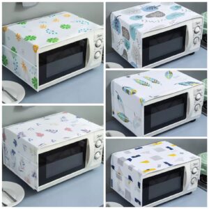 Microwave Oven Cover with Side Pockets – Waterproof, Dustproof, Oil-Proof Kitchen Appliance Cover – Double Pocket Oven Topper (Random Design, Made in Pakistan)