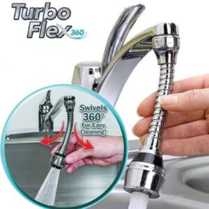 Turbo Flex 360° Flexible Faucet Sprayer – Adjustable Kitchen Tap Extension with Dual Spray Mode – Sink Aerator Attachment for Easy Cleaning