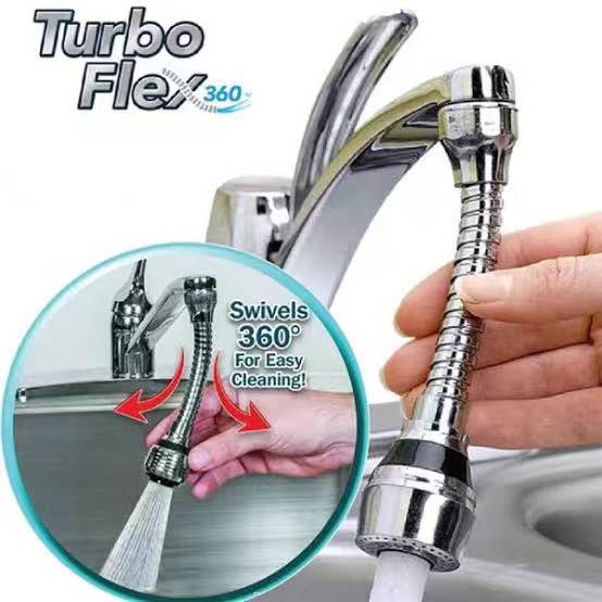 Turbo Flex 360° Flexible Faucet Sprayer – Adjustable Kitchen Tap Extension with Dual Spray Mode – Sink Aerator Attachment for Easy Cleaning