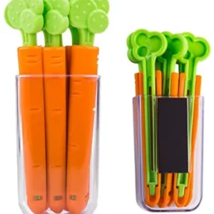4 Pc Food Sealing Clips Set – Carrot Shape Fresh-Keeping Clips for Bags & Food Storage