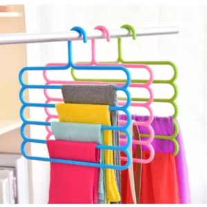 5 Layer Magic Hanger – Space-Saving S-Type Clothes & Pants Organizer | Anti-Slip Multi-Functional Closet Rack