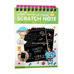 Small Scratch Art Note Pad – Mini Rainbow Scratch Paper with Wooden Stylus – 10 Sheets Creative Doodle Pad for Kids & Adults