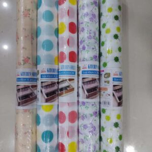 1 Roll Kitchen Polka Foamic Sheet – 45x200cm Waterproof Adhesive Liner | Oil-Proof, Easy to Clean (Random Color)