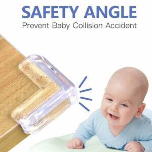 Pack of 4 Baby Safety Corner Protectors – Soft Silicone Table Edge Guards – Anti-Collision Bumpers for Kids & Toddlers – Transparent Childproof Corner Covers