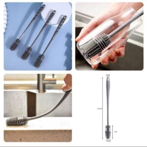 Silicone Bottle Cleaning Brush with Long Handle – Reusable Soft Bristles for Milk Bottles, Cups & Glassware | Multipurpose Bottle Scrubber