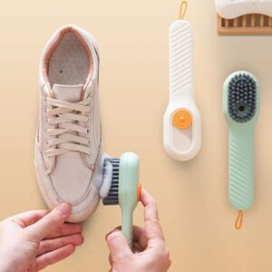 Multifunctional Soft Shoe Brush – Long Handle Soap-Filling Cleaner for Shoes & Clothes | Scrubbing Brush for Laundry & Footwear (Random Color)
