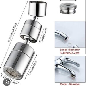 1080° Rotatable Faucet Aerator – Water-Saving Splash Filter & Bubbler Nozzle for Kitchen & Bathroom