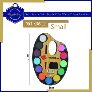 Small Watercolor Palette Set with Brush – Portable Travel Watercolor Paints Kit for Artists, Students & Beginners