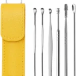 DherigTech Ear Wax Cleaning Kit – 6-Piece Stainless Steel Ear Pick Set | Reusable Earwax Removal & Cleaning Tools (Random Color)