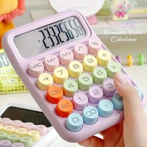 Colorful Mechanical Keyboard Calculator – Big Button LCD Display | Handheld Mini Calculator