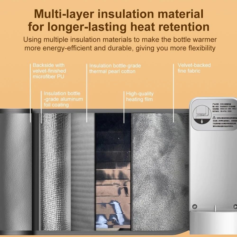 Portable Rechargeable Baby Bottle Warmer | Fast 1-Min Heating, USB Powered, 6 Temperature Levels – Mini & Travel-Friendly Milk Heater for Babies - Image 5