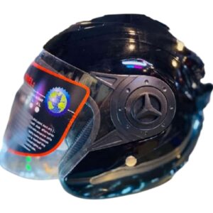 RT Primax Half Face Helmet For Bike | Comfortable, Stylish and Safe For Bike | Helmet For Bike Stylish Look New Design - Black