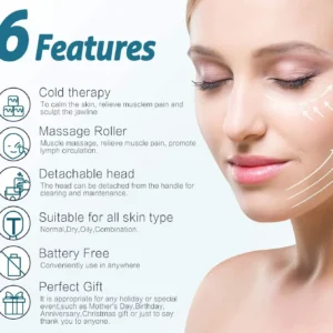 MARZAHAR Ice Roller for Face & Eye Puffiness Relief, Cold Gel Ice Face Roller Massager - Ice Roller Cool Roller For Face Eye Body Facial Shaping Anti Wrinkle Ice Roller Massager Smooth Skin