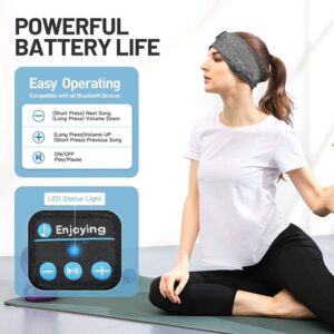 2-in-1 Sports & Sleep Bluetooth Headband – Wireless Music Headphones with Built-in Mic, Elastic Eye Mask for Workout, Travel & Relaxation