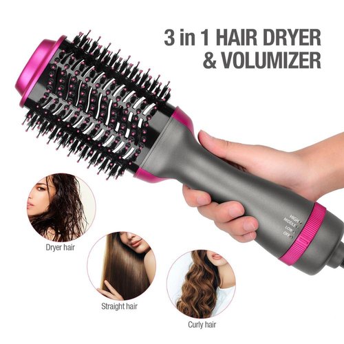 One Step 2-in-1 Hair Dryer & Volumizing Brush | Fast Drying, Straightening & Curling Hot Air Brush | Ionic Hair Styler for Smooth, Shiny & Frizz-Free Hair - Image 3