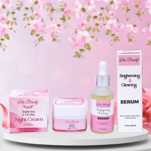 She Beauty Dual Deal Whitening Serum with Night Cream – Brightening, Dark Spot Removal & Deep Nourishment Skincare Combo