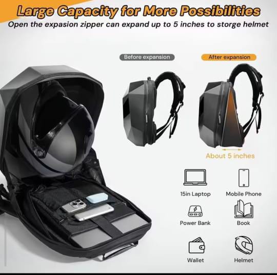 LED Motorcycle Backpack with LED Eye – Black | Waterproof Riding Bag with Programmable LED Display for Bikers & Night Safety - Image 4