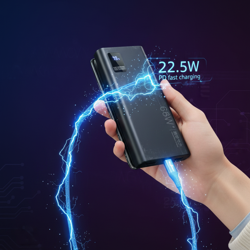 IBsmart 20000mAh Power Bank | 66W PD Fast Charging | Digital Display | Portable Polymer Power Bank for Laptops, Phones & Tablets | Ultra-Compact High-Capacity Charger - Image 4