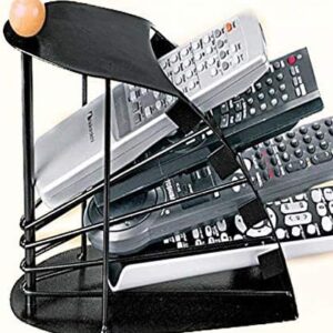 Remote Holder Stand Black Universal Remote Caddy TV Remote Organizer for Living Room Coffee Table Sofa Arm Bedside Multi-Compartment Holder