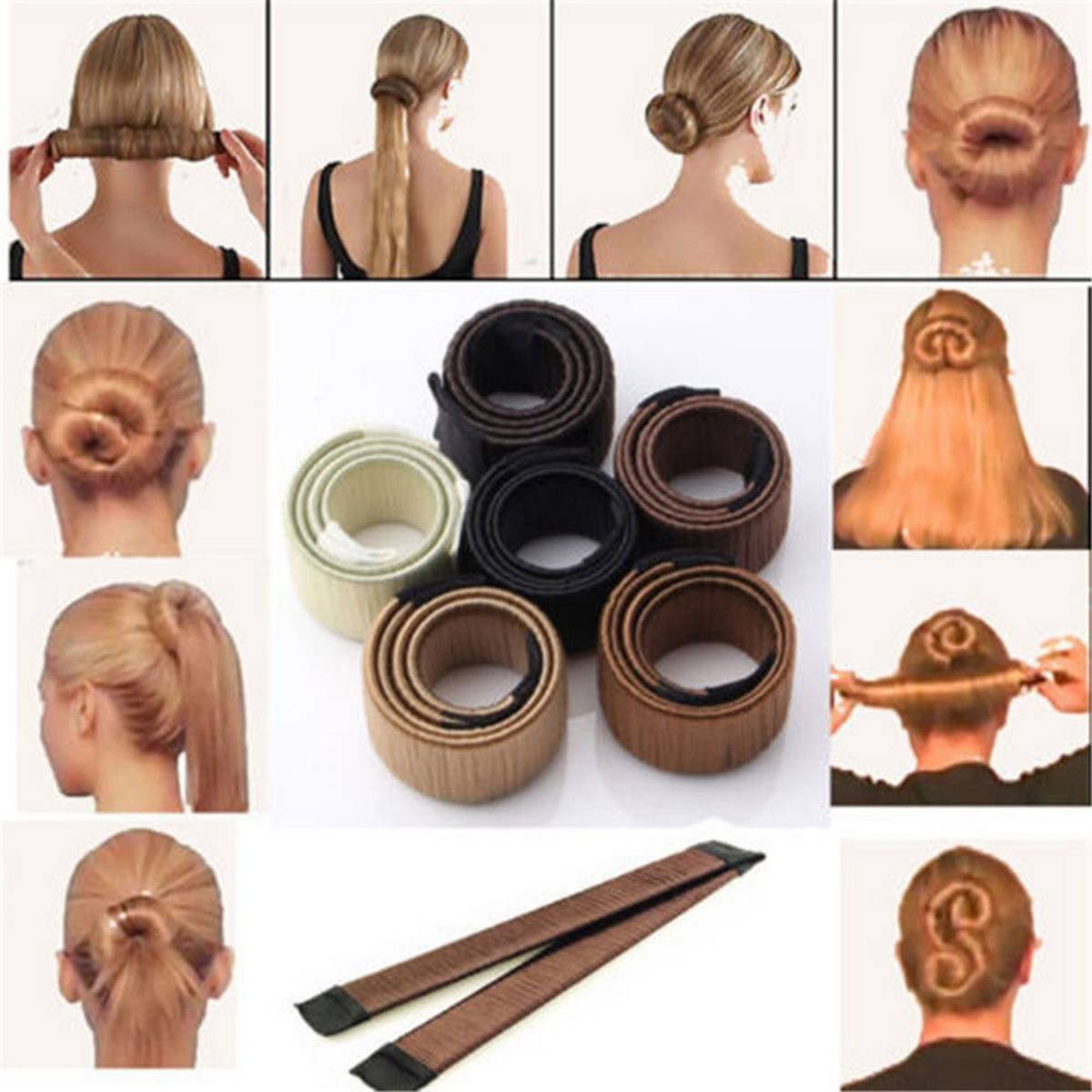 Beautiful French Braid Hair Ladies Bun Making Tool Hair Styling French Twist Magic Bun Hair Maker