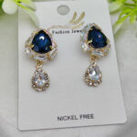 Imported Elegant Royal Blue Drop Earrings – Stylish Party Wear Jewelry for Women & Girls