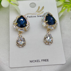 Imported Elegant Royal Blue Drop Earrings – Stylish Party Wear Jewelry for Women & Girls
