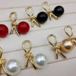 Knot Pearl Clip-On Earrings – Big Silver Grey & Black Pearl Luxury Look for Women