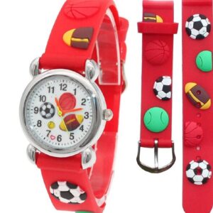 High Quality Cute Football Cartoon Children Watch – Girls & Boys Silicone Rubber Quartz Wristwatch (Random Color)