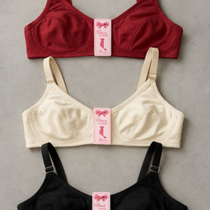 Jersey High Quality Soft Stuff Non-Padded Bra for Women – Plain, Comfortable & Lightweight Everyday Wear Lingerie (Random Color) – Size 32