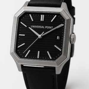 Universal Point UP 1988 – Square Dial Leather Strap Watch | Stainless Steel Case | Water Resistant 3 ATM | With Box