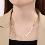 AWT-179 Thin Snake Chain Necklace in Gold - Delicate Dainty Jewelry