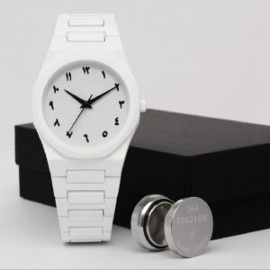 White Aura Couple Watch, Matching His & Hers White Dial Fashion Timepiece