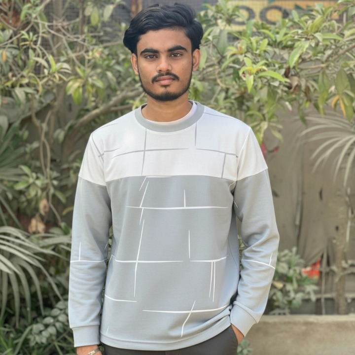 Lining Print Full Sleeves T-Shirt – Premium Quality Smart Look | Easy Wash & Comfortable Ready-to-Wear Design (Size Large) - Image 3