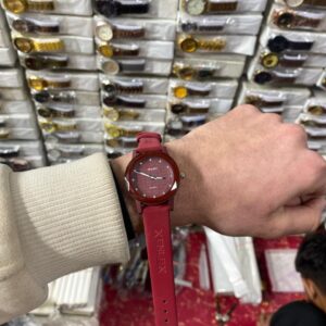 Ladies Waterproof Watch | Elegant Round Dial with Soft Strap | Stylish & Comfortable Design (Without Box)