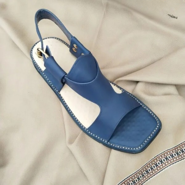 Menβs Premium Blue Panjadara Chappal β Traditional Peshawari Style Comfortable & Durable Sandal for Men - Image 2