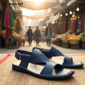 Men’s Premium Blue Panjadara Chappal – Traditional Peshawari Style Comfortable & Durable Sandal for Men