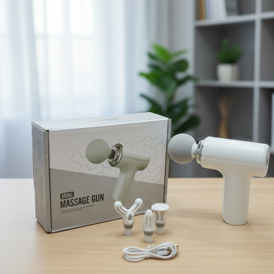 Mini Massage Gun – Portable Deep Tissue Muscle Percussion Massager for Relief High Speed, 4 Attachments, USB Rechargeable - Image 3