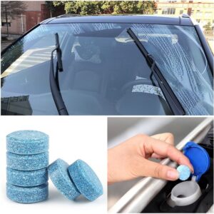 10PCS Car Windshield Cleaner Effervescent Tablets – Solid Glass Water Cleaner for Universal Automobile Spray System