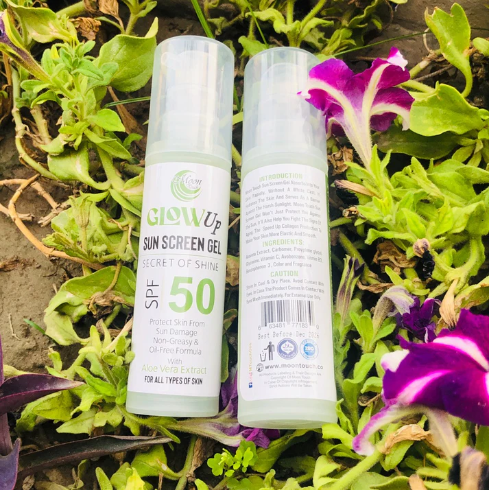 GlowUp Sunscreen Gel SPF 50 (50ml) | Secret of Shine Sunblock | Lightweight Oil-Free UV Protection for All Skin Types