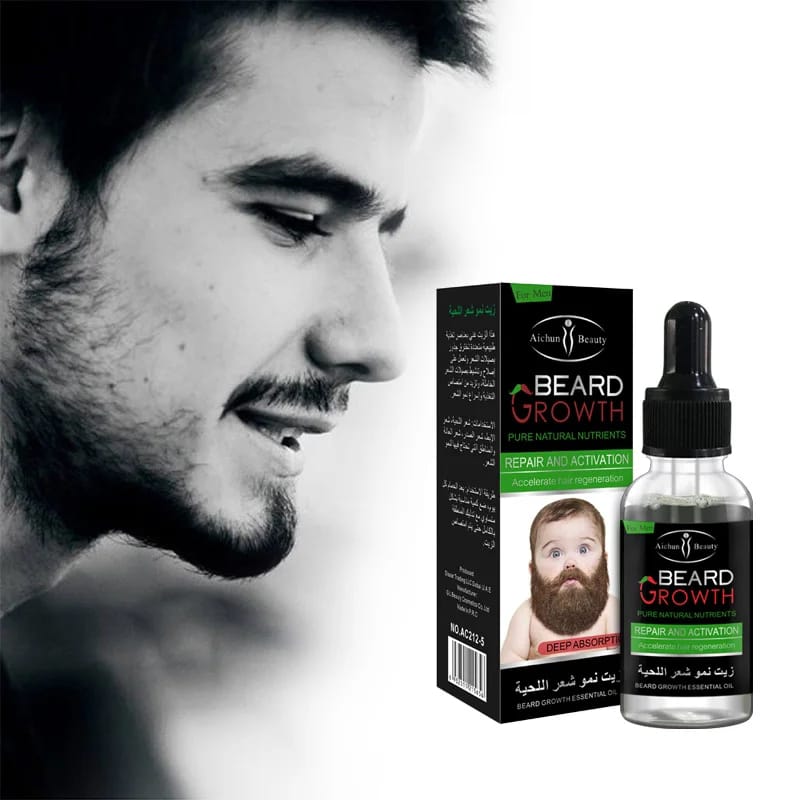 Aichun Beauty Organic Men Beard Growth Oil – 35ML Concave Naturals Beard Oil for Fuller, Softer & Healthier Beard - Image 3