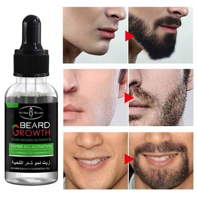 Aichun Beauty Organic Men Beard Growth Oil – 35ML Concave Naturals Beard Oil for Fuller, Softer & Healthier Beard