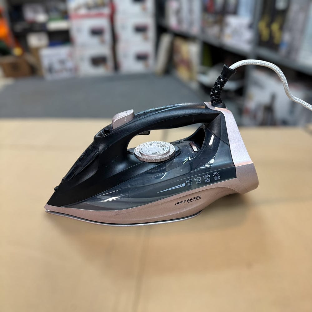 Hannover Steam Iron โ 2200W German Lot | Ceramic Soleplate, Vertical & Burst Steam, Self-Cleaning, Adjustable Temperature Control