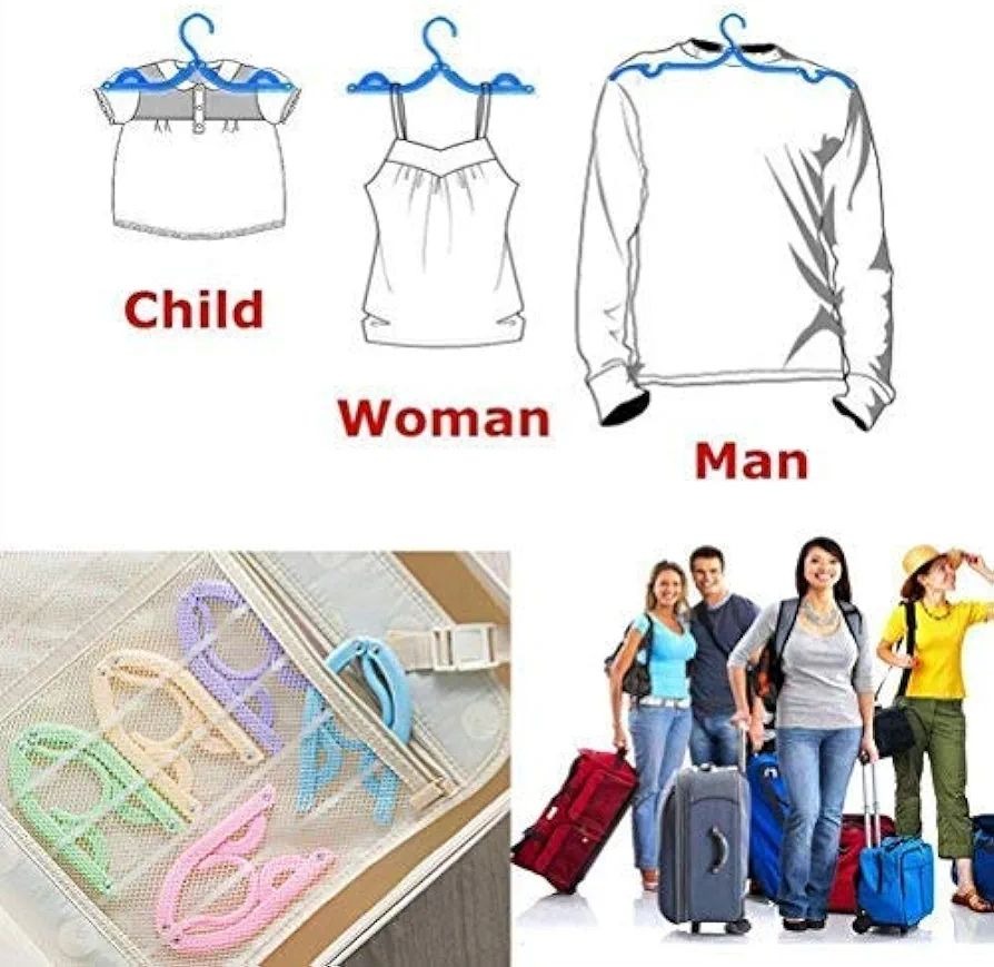 Portable Folding Clothes Hangers with Slots – Pack of 10 Durable Travel-Friendly Hangers. - Image 4
