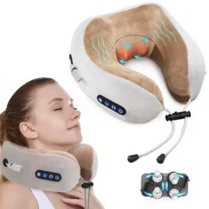 Rechargeable U-Shaped Neck Massager Pillow – Portable Shoulder & Cervical Relaxing Massage