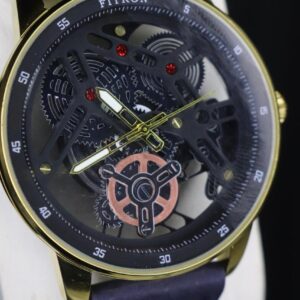 Fitron Classic Chrono: Sophisticated Minimalist Stainless Steel Watch with Genuine Leather Strap and Reliable Quartz Movement ( WITHOUT BOX ) ( BLACK)