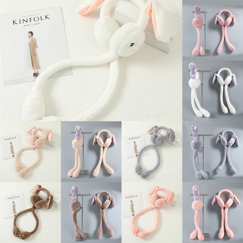 Cute Bunny Plush Ear Muff Headphone Winter Cap for Women & Girls - Image 3