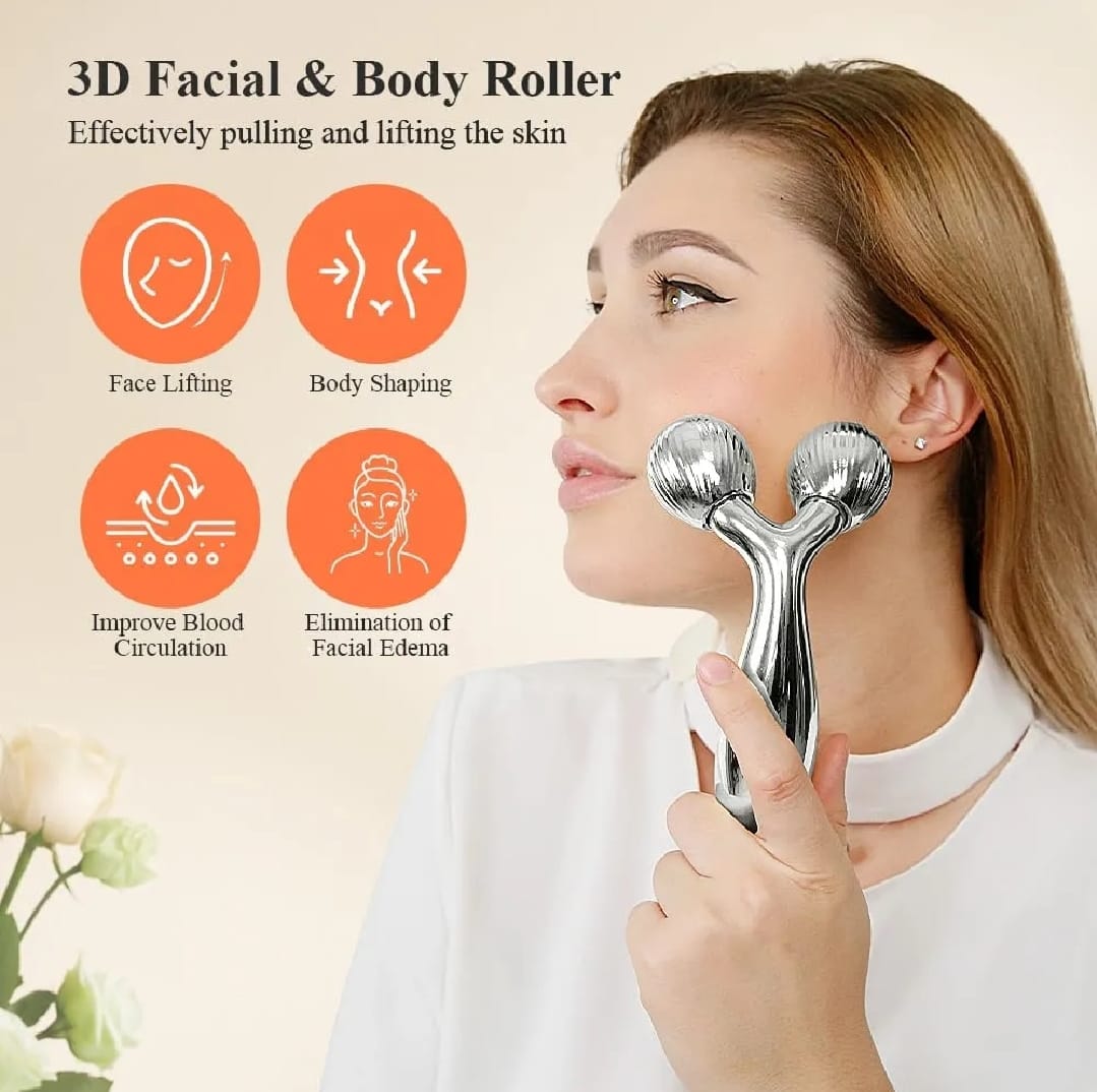 3D Face Massager Roller – Y Shape Facial Contouring Roller for Face Lift, Puffiness Reduction & Skin Tightening Tool - Image 2