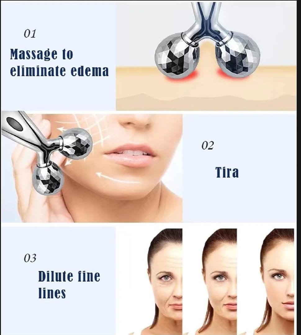 3D Face Massager Roller – Y Shape Facial Contouring Roller for Face Lift, Puffiness Reduction & Skin Tightening Tool - Image 3