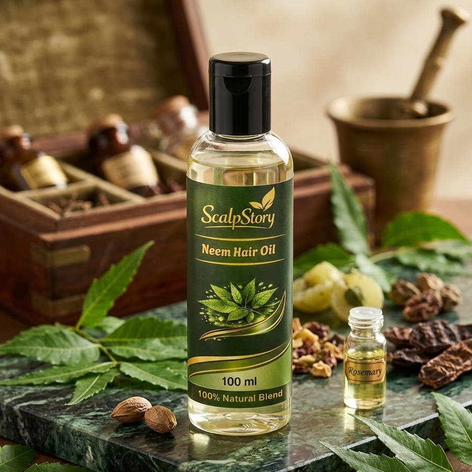 Neem Hair Oil 100ml – Herbal Anti-Dandruff Oil for Healthy Scalp, Strong Roots & Natural Shine